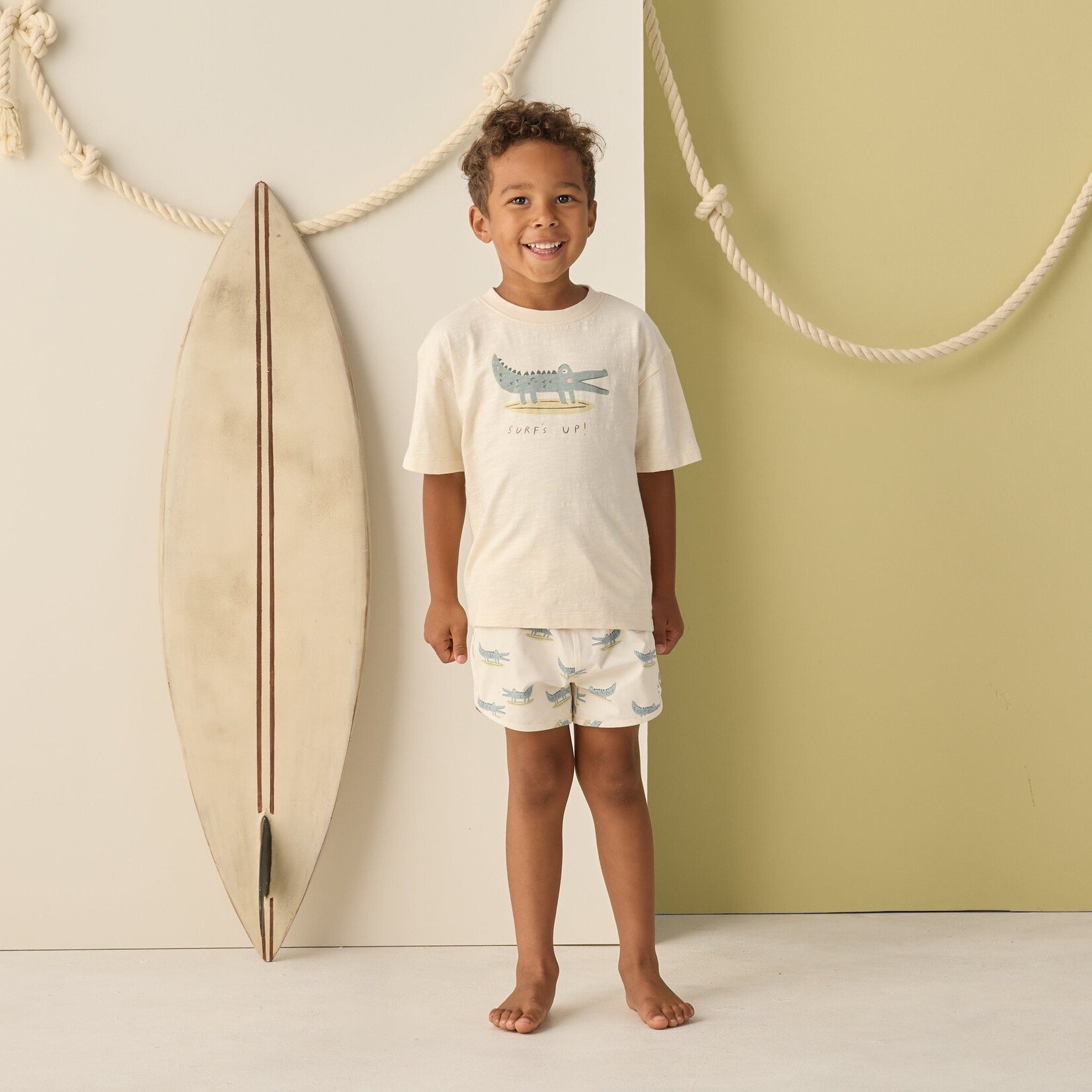 Rylee + Cru LLC Swim Trunk Alligators