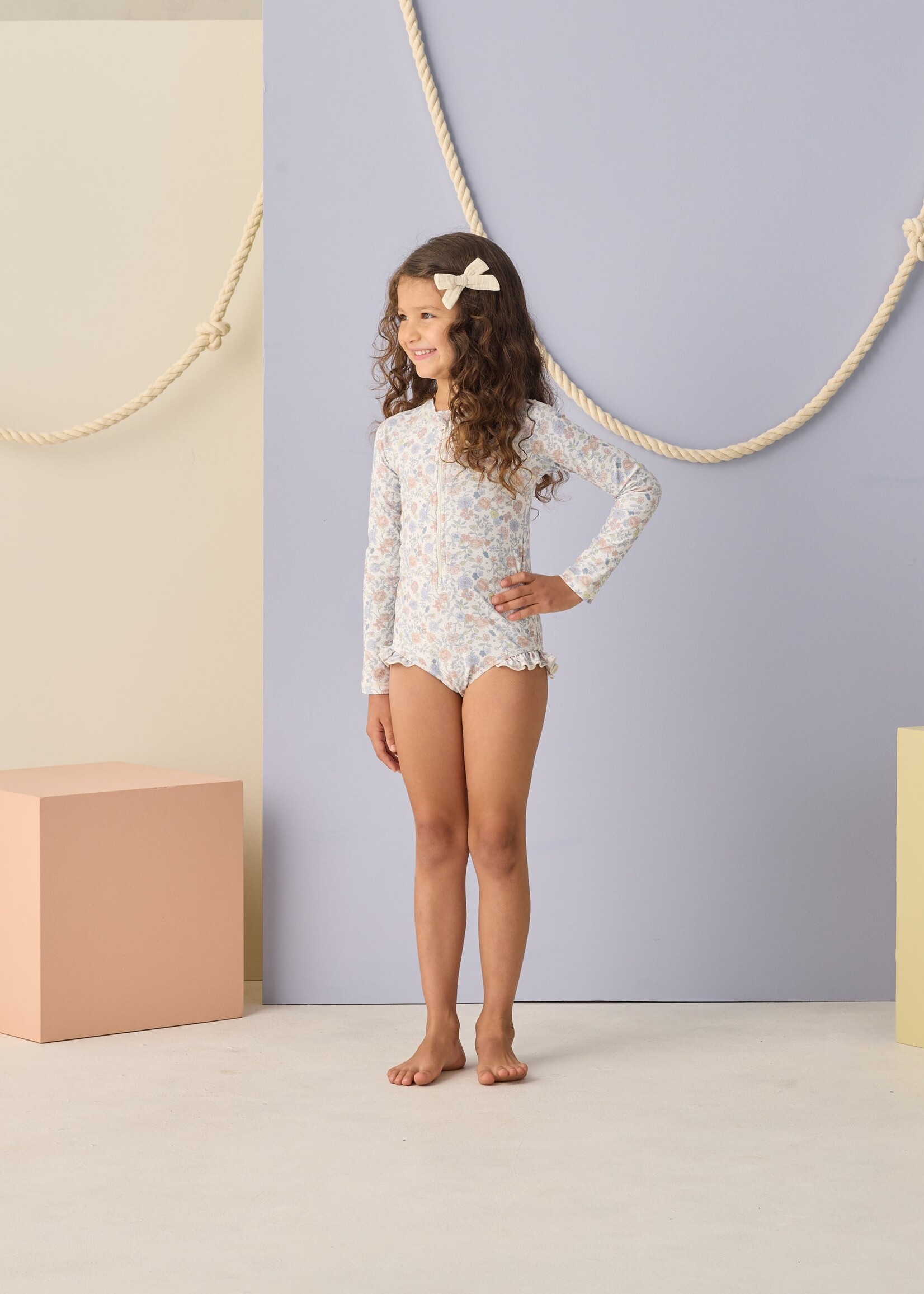 Rylee + Cru LLC Rashguard One-Piece Bloom