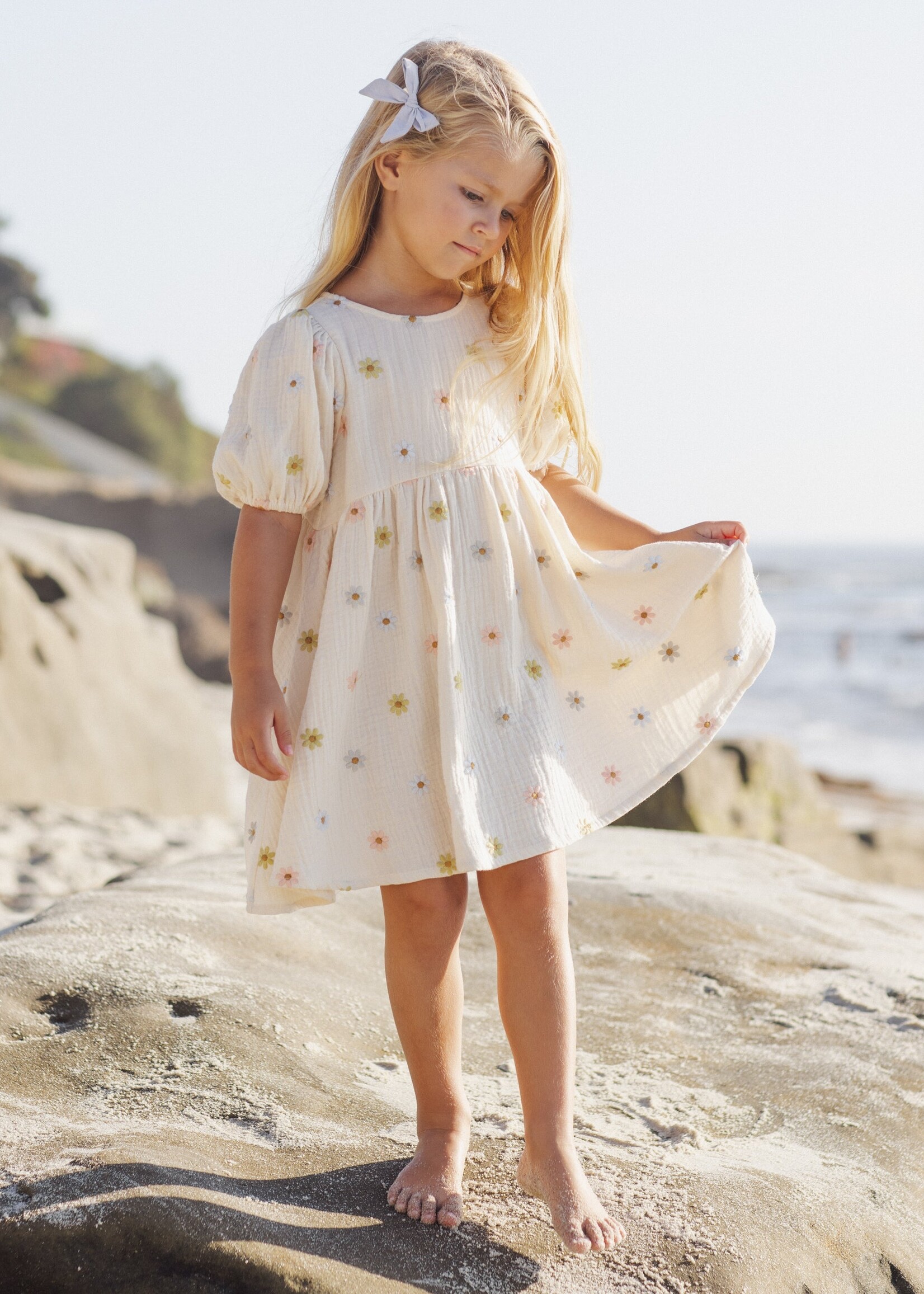 Rylee + Cru LLC Marley Dress Embroidered Daisies