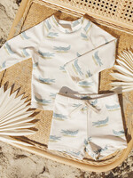 Rylee + Cru LLC Boys Rashguard Set Alligators