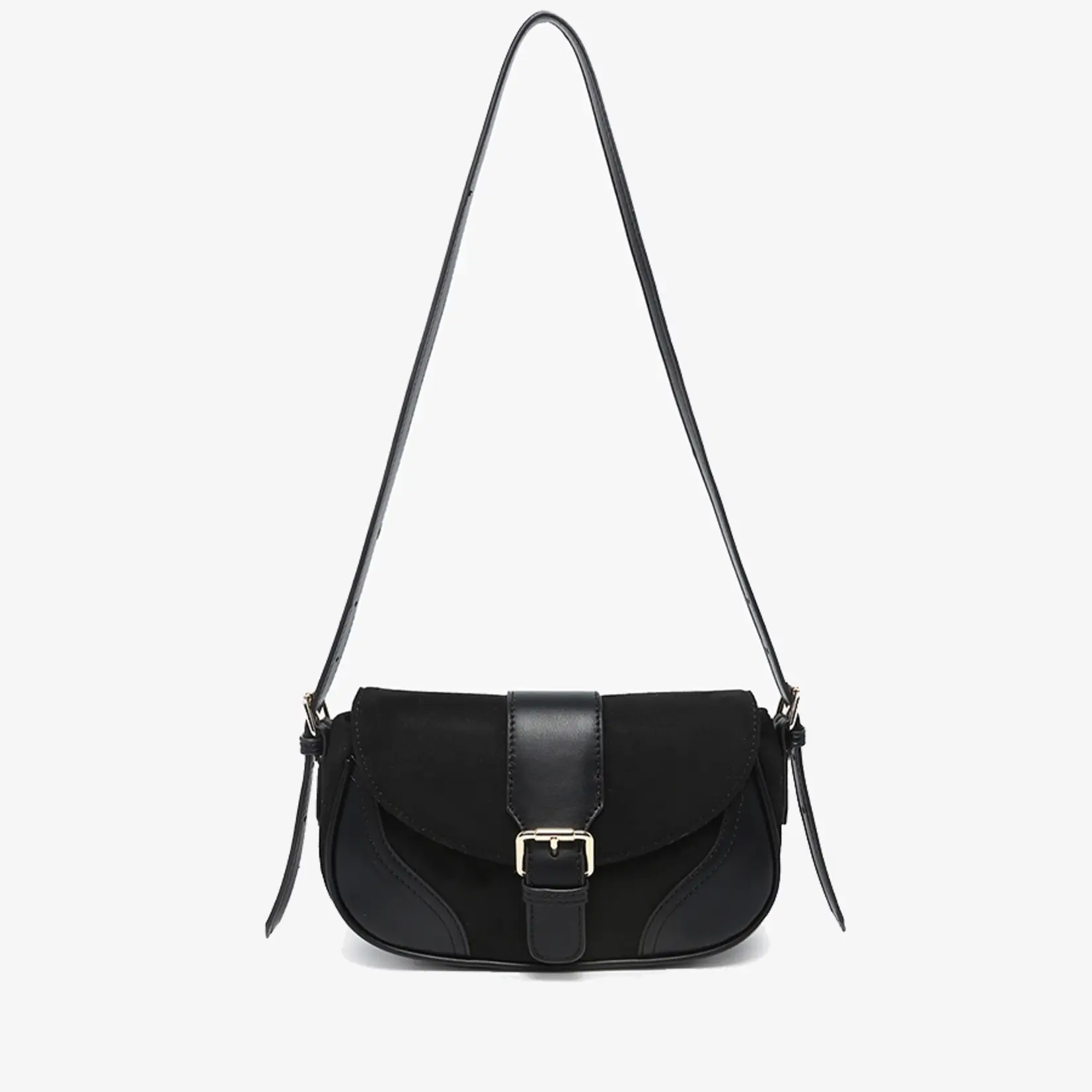 Duffy Contrast Suede Shoulder Bag