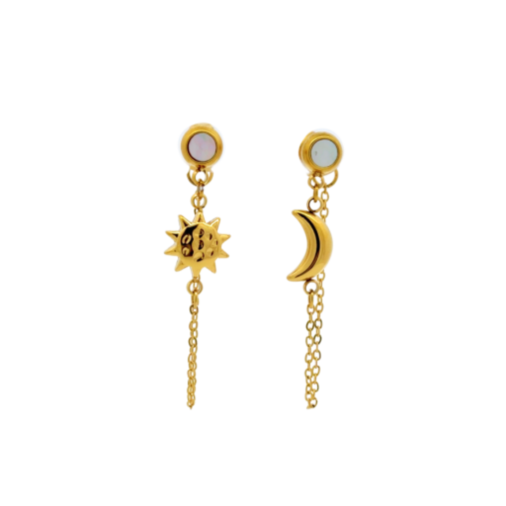 Salty Cali MOON AND SUN ~ CHAIN EARRING