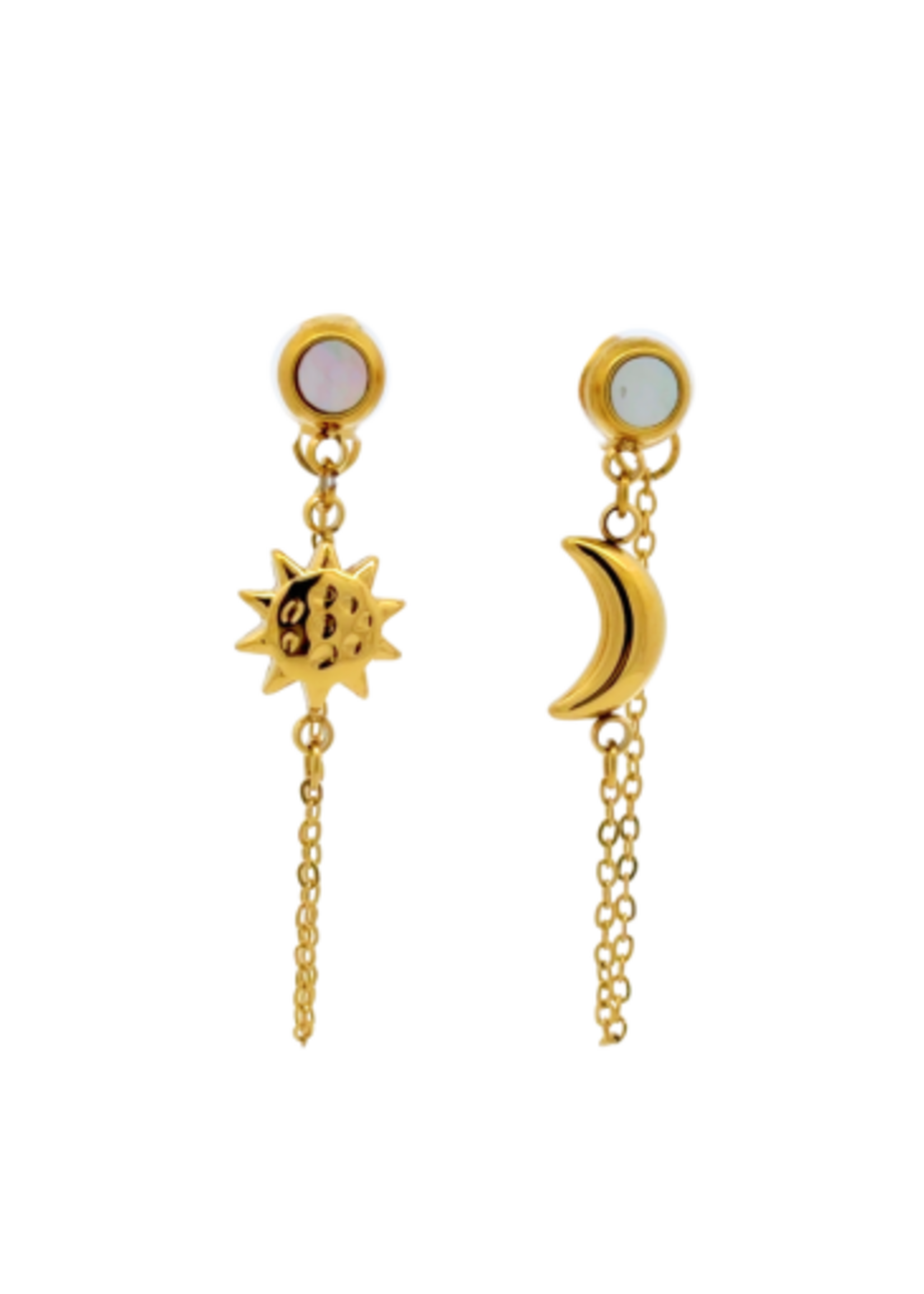 Salty Cali MOON AND SUN ~ CHAIN EARRING