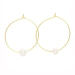 Salty Cali FRESH WATER PEARL HOOPS ~ SALTY SHELLS