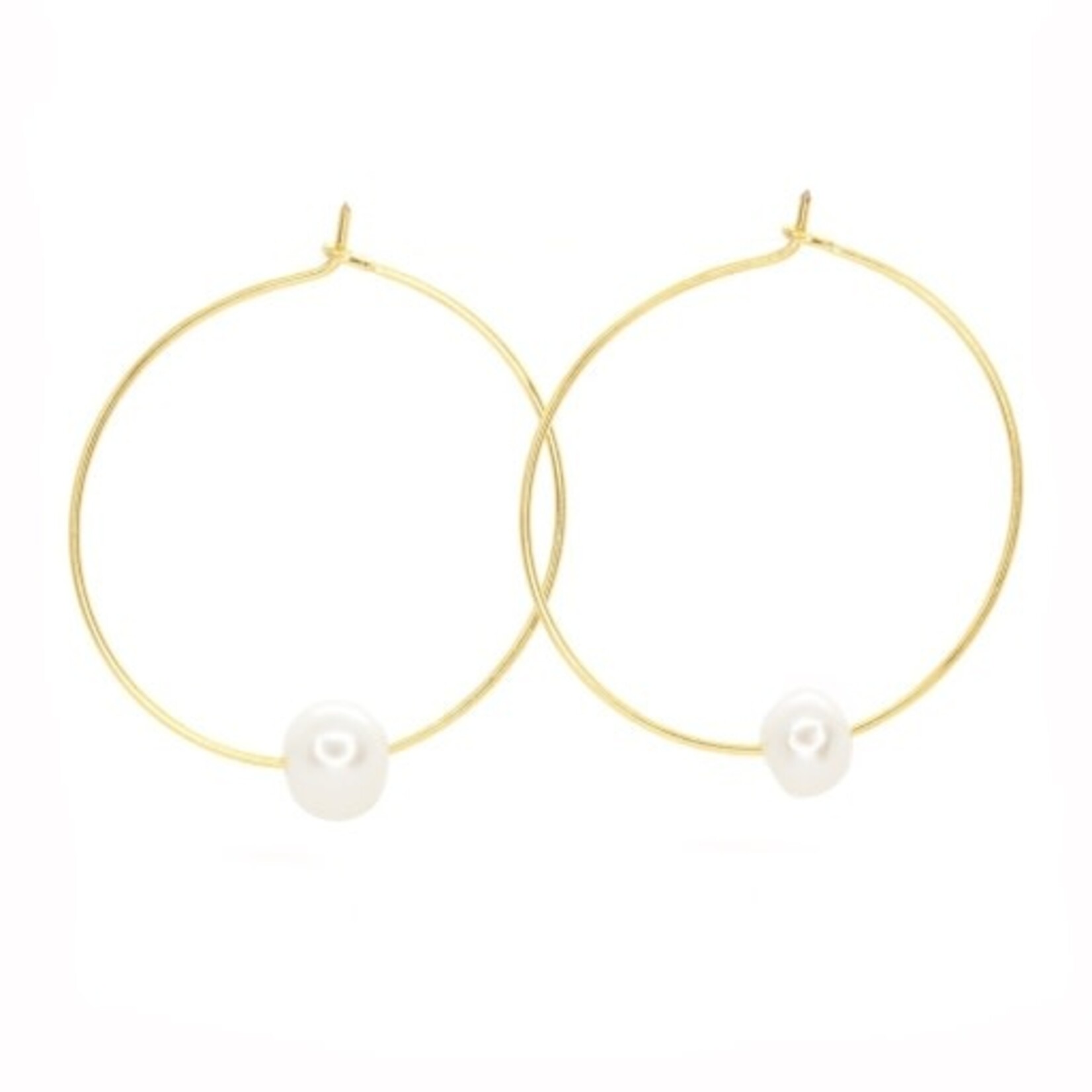 Salty Cali FRESH WATER PEARL HOOPS ~ SALTY SHELLS
