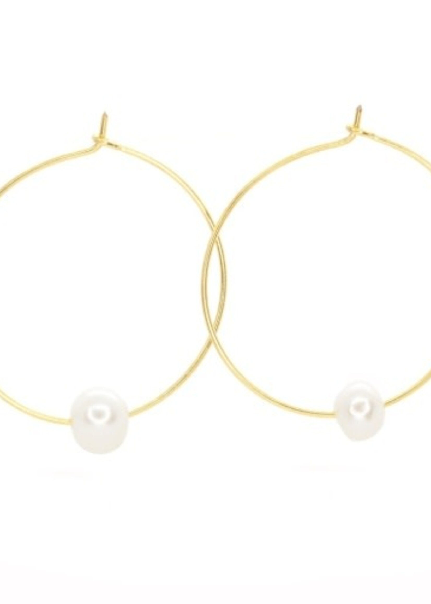 Salty Cali FRESH WATER PEARL HOOPS ~ SALTY SHELLS
