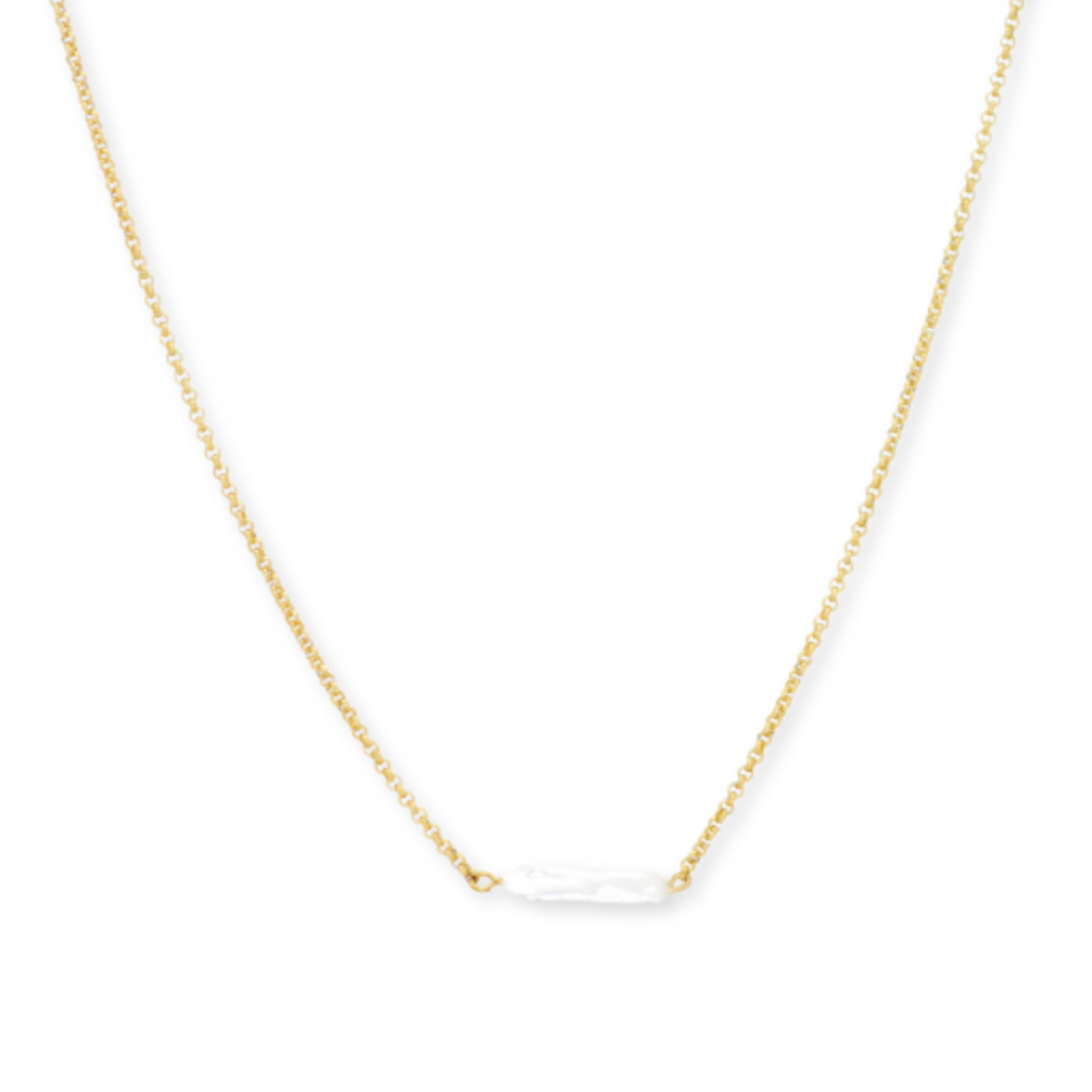 Salty Cali HALO PEARL BAR NECKLACE