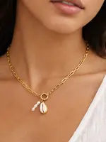 Salty Cali PAPERCLIP WITH SHELL AND PEARL