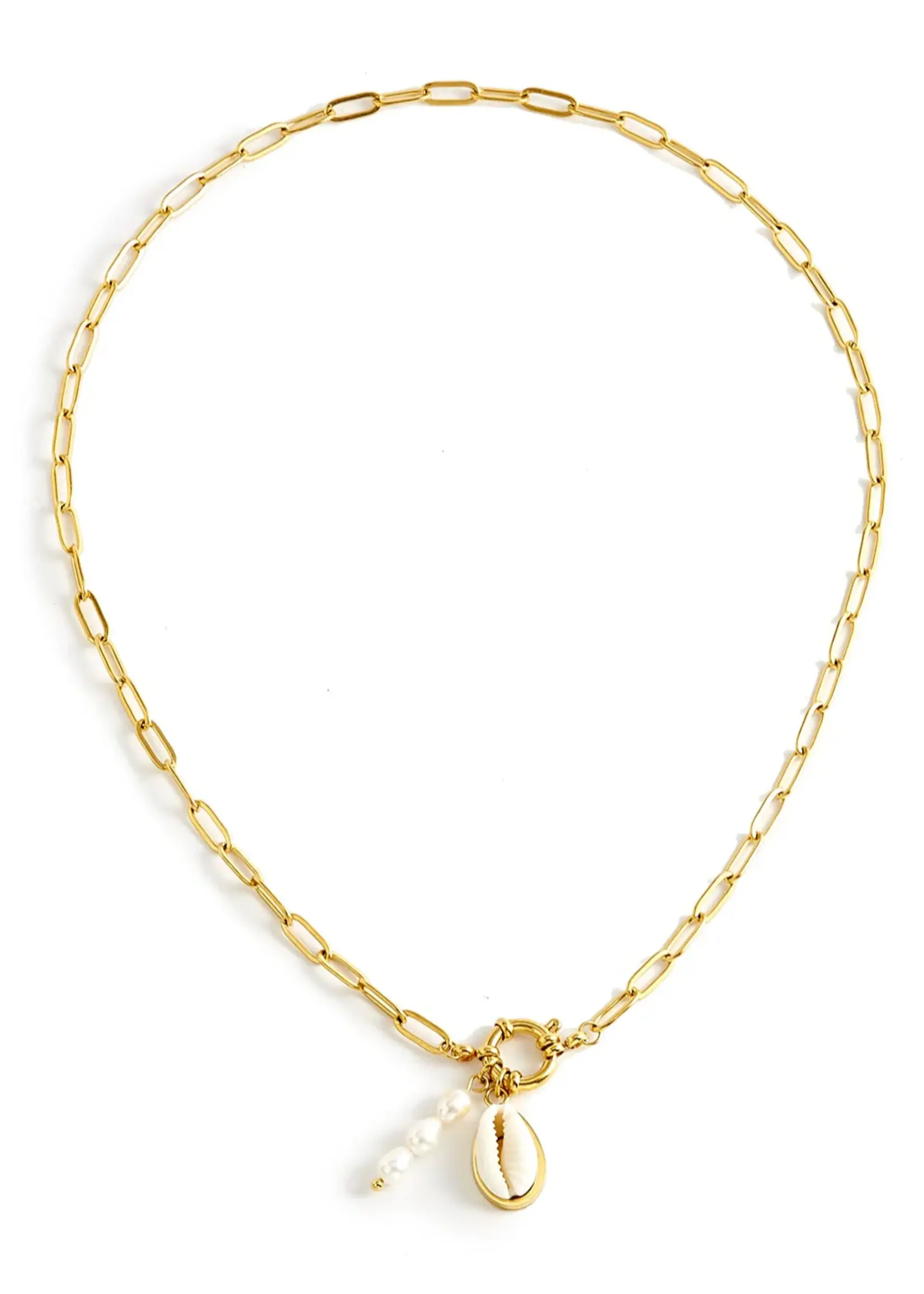 Salty Cali PAPERCLIP WITH SHELL AND PEARL