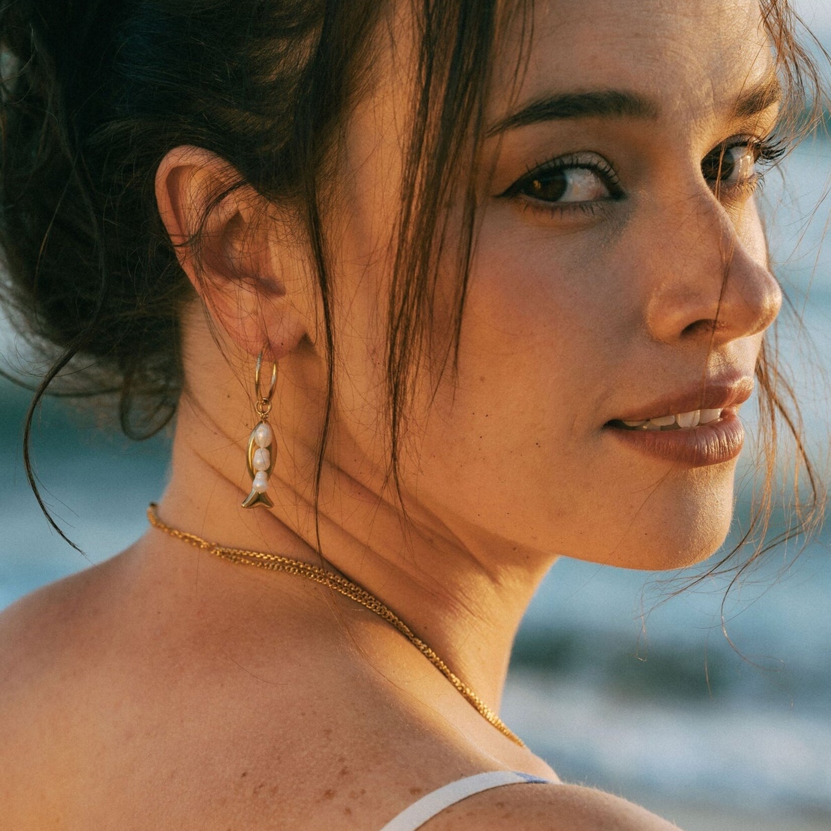 Salty Cali FISH AND PEARL HOOPS