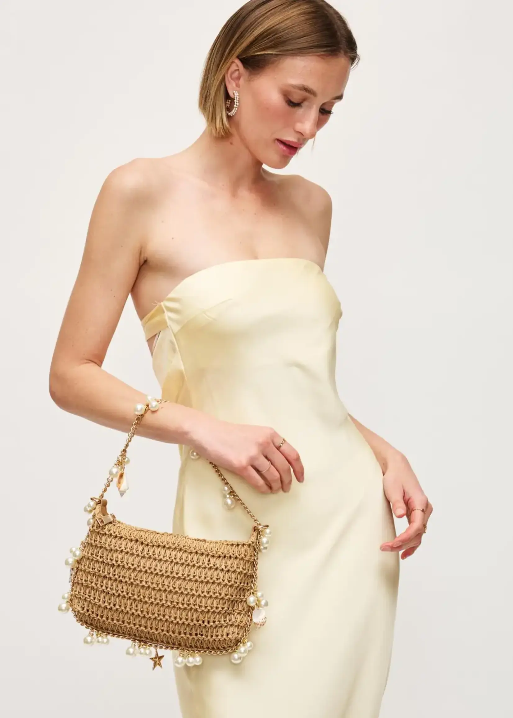 Steph Seashell Straw Bag Evening Bag
