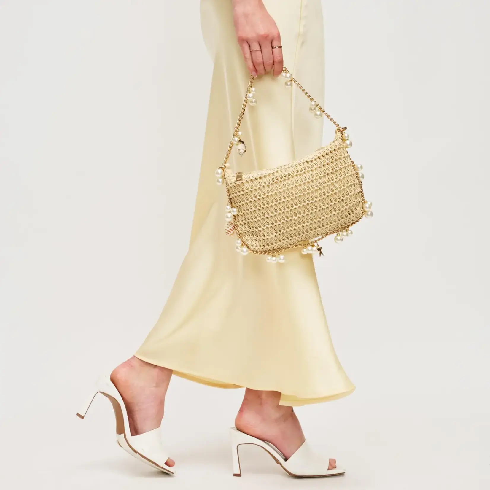 Steph Seashell Straw Bag Evening Bag
