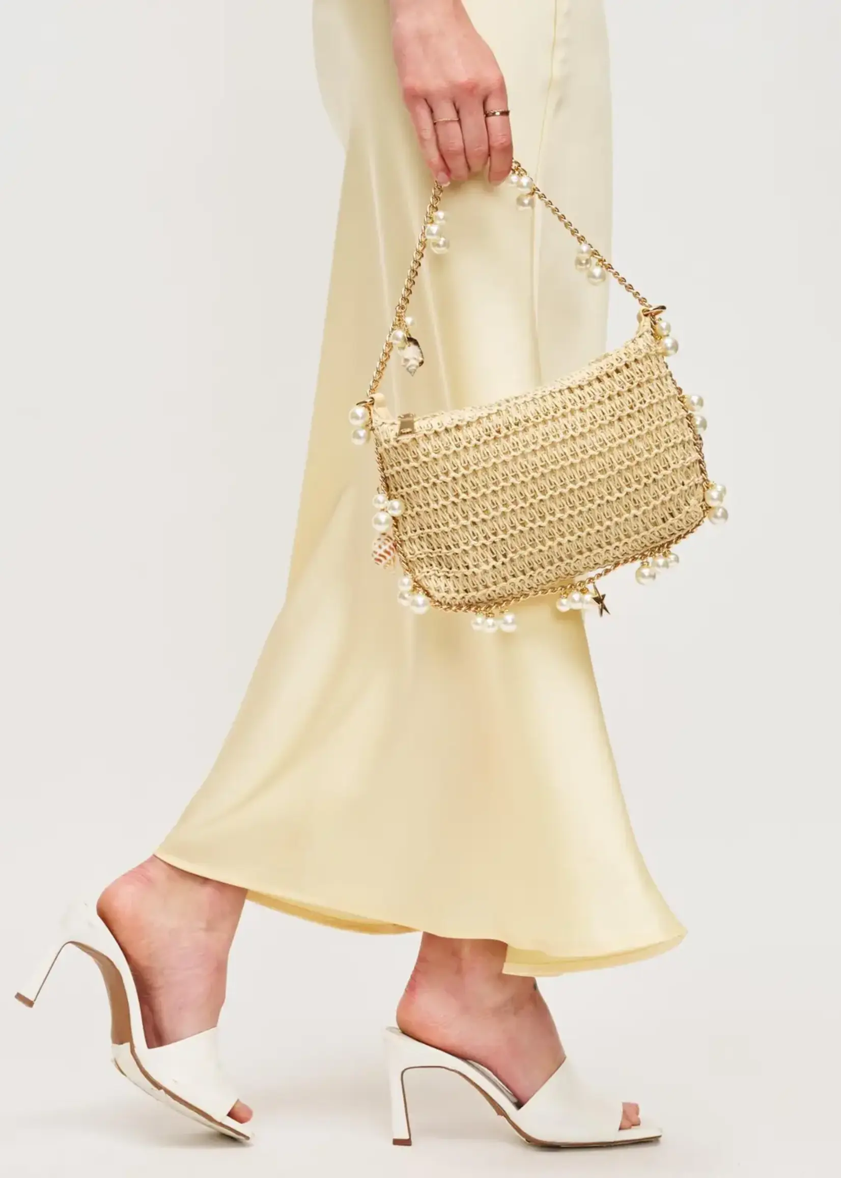 Steph Seashell Straw Bag Evening Bag