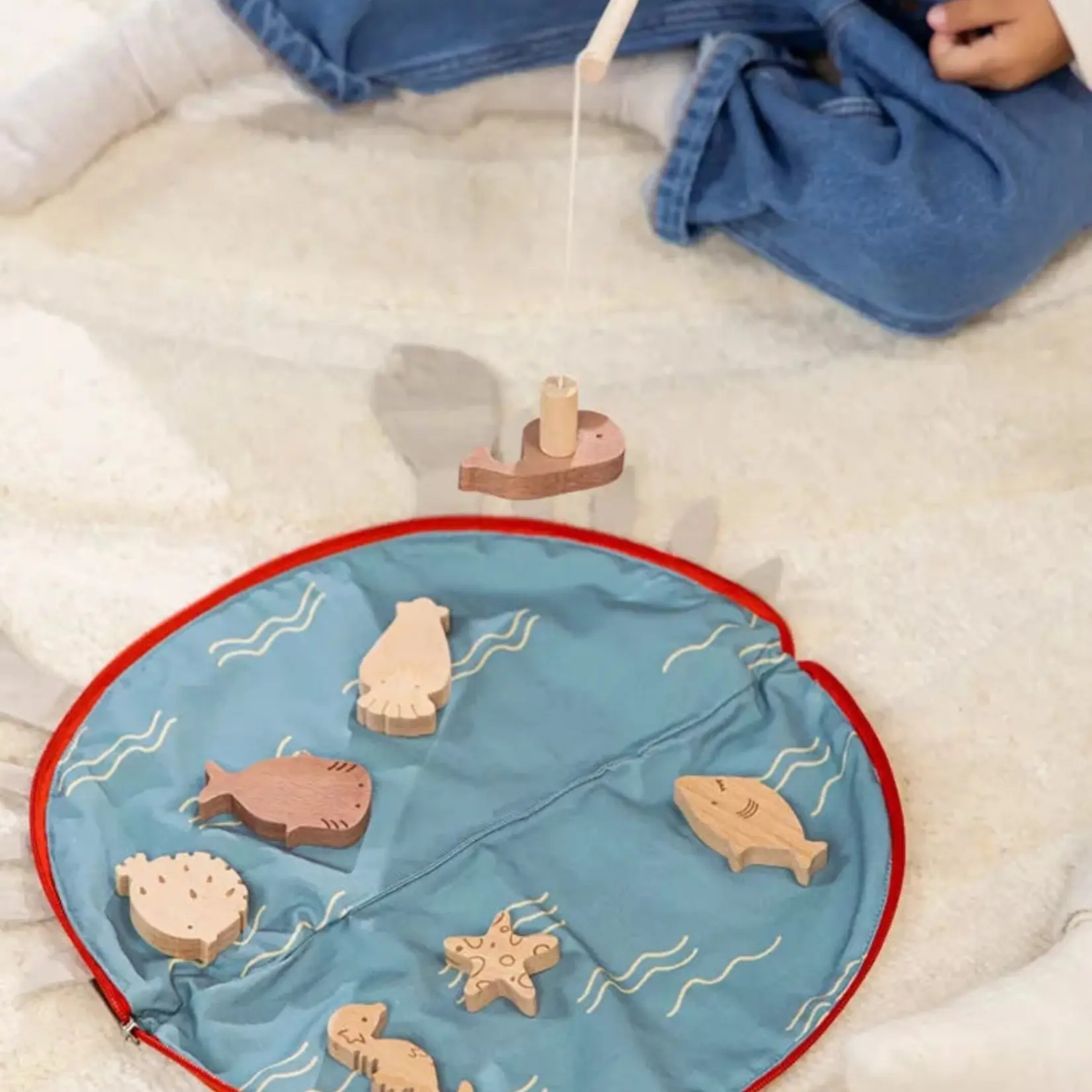 Wooden Fishing Game with Bag