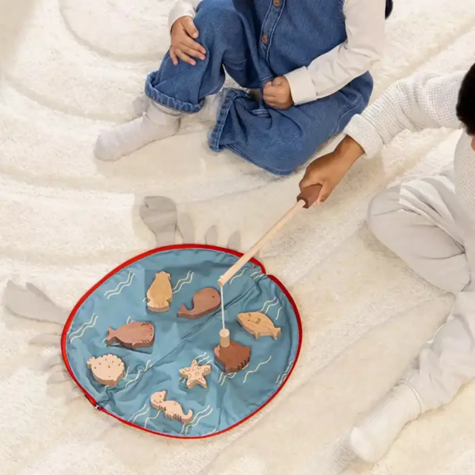 Wooden Fishing Game with Bag