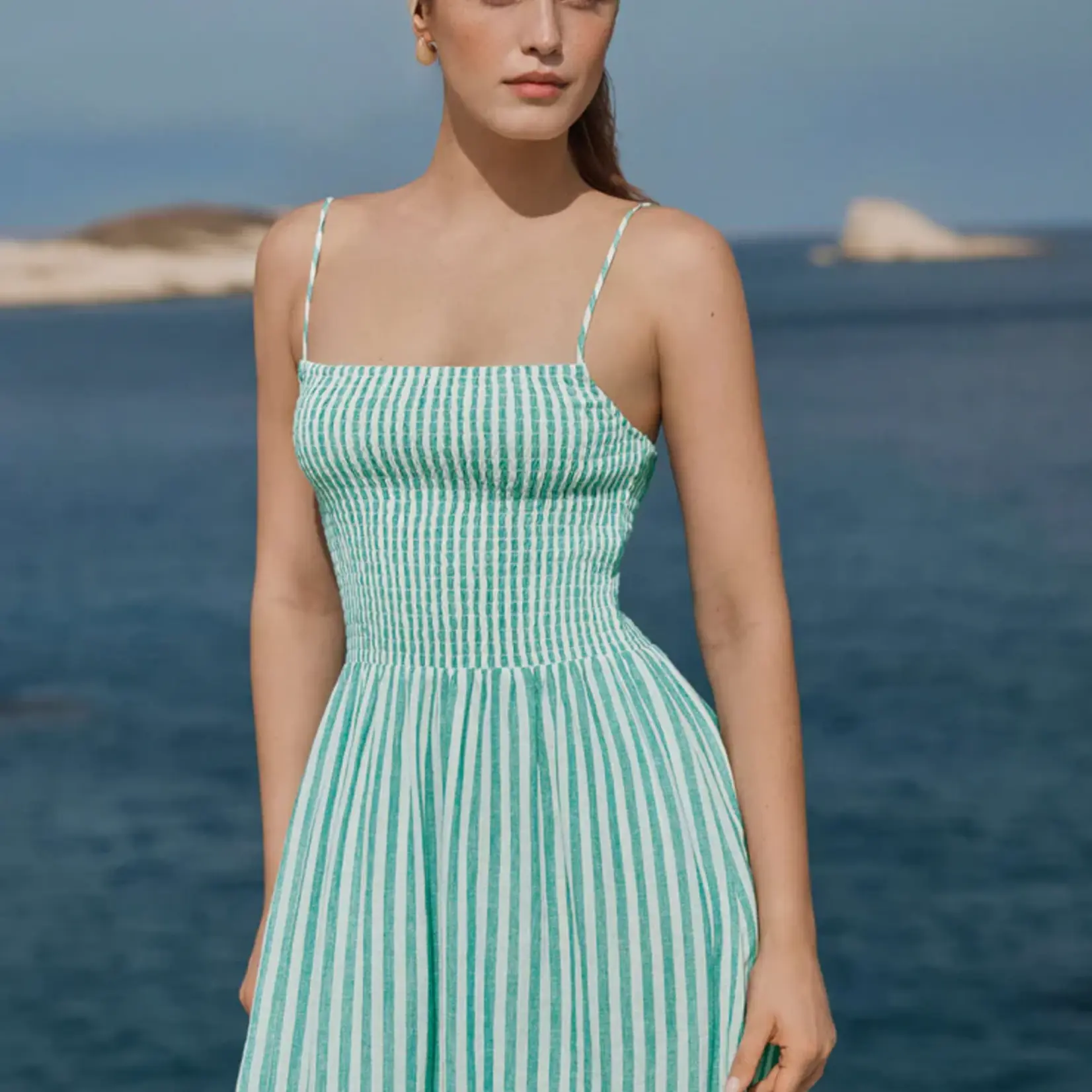 Z Supply Bayside Striped Midi Dress La Palma