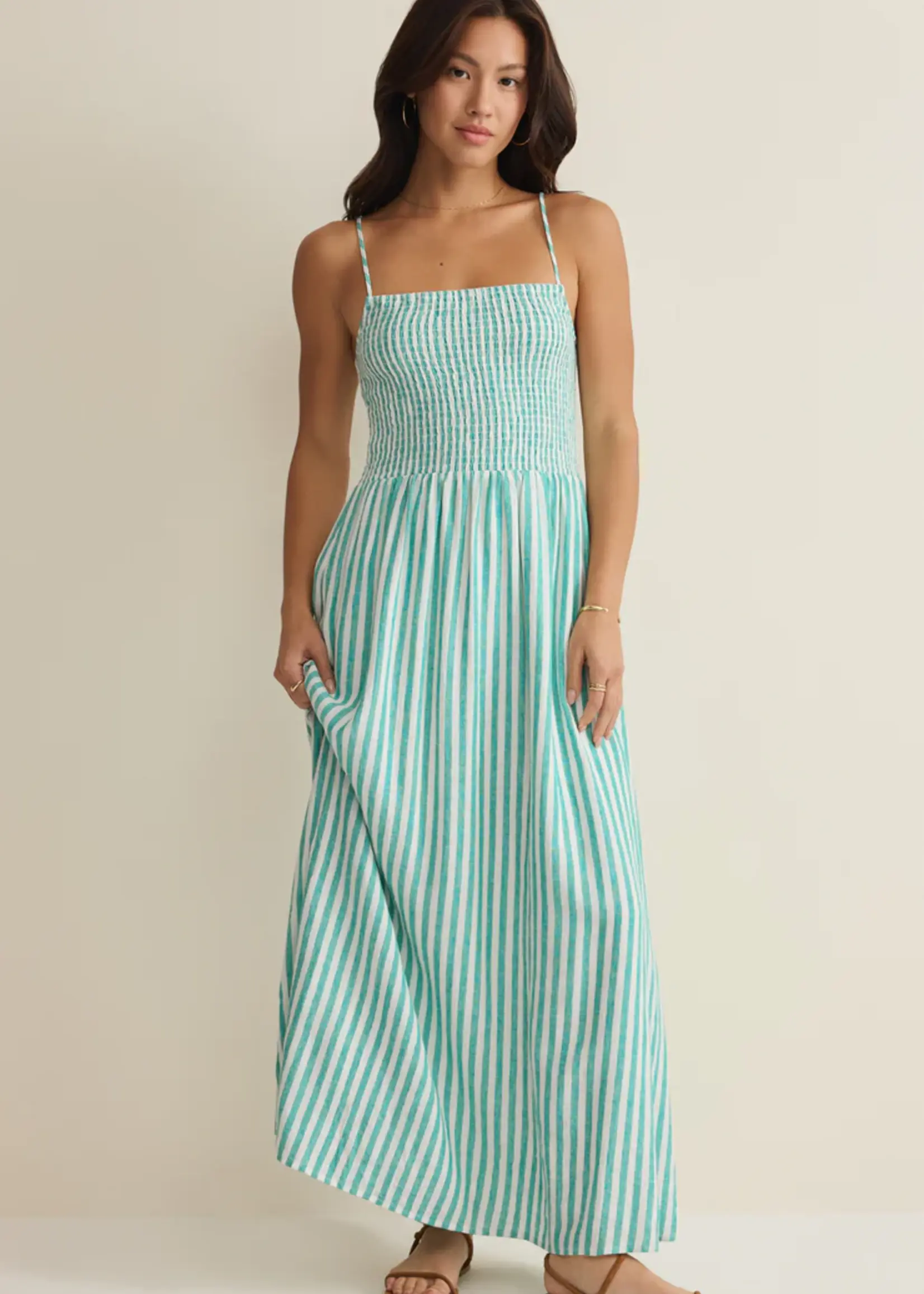 Z Supply Bayside Striped Midi Dress La Palma