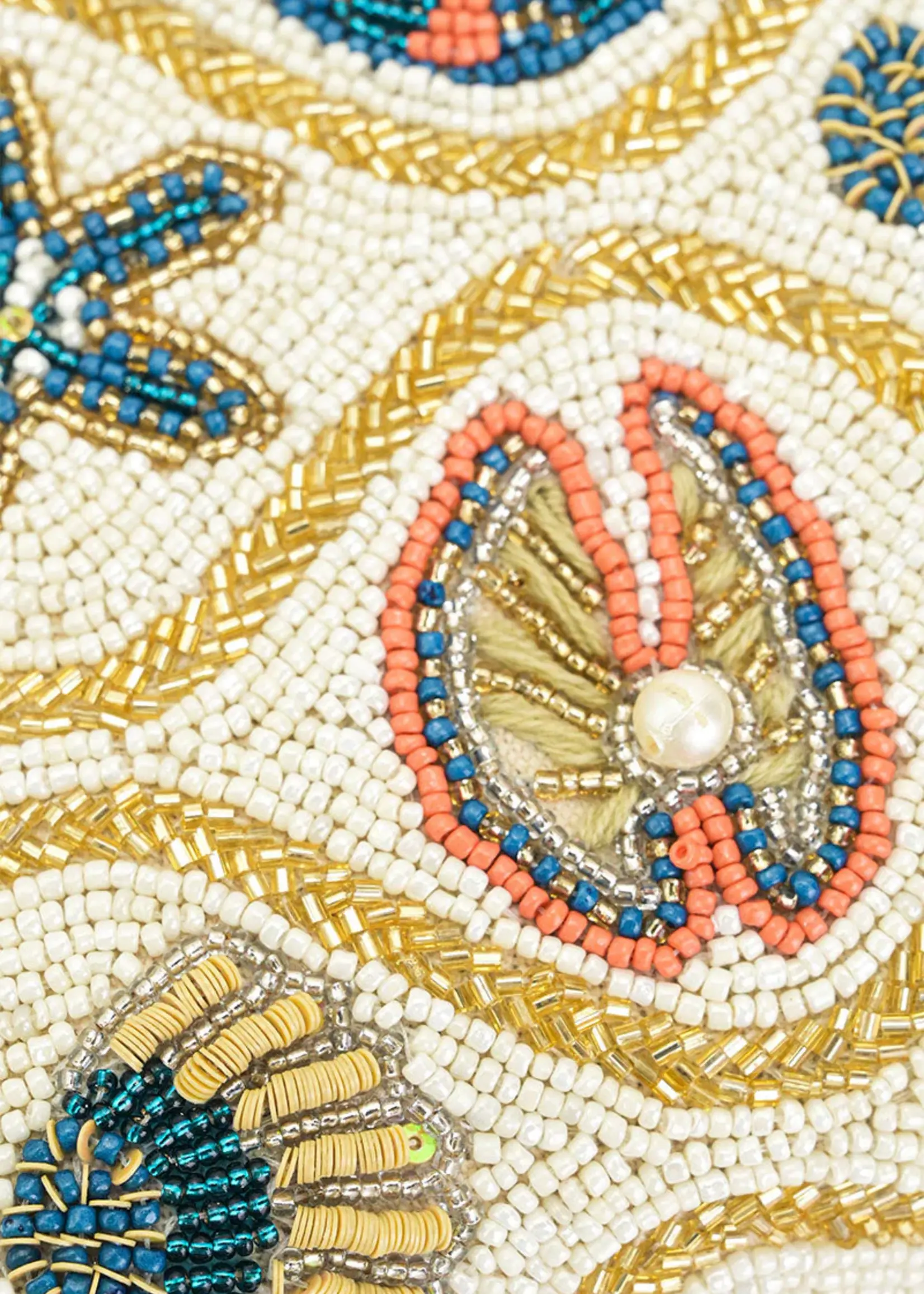 Sunlit Shore Beaded Clutch Bag