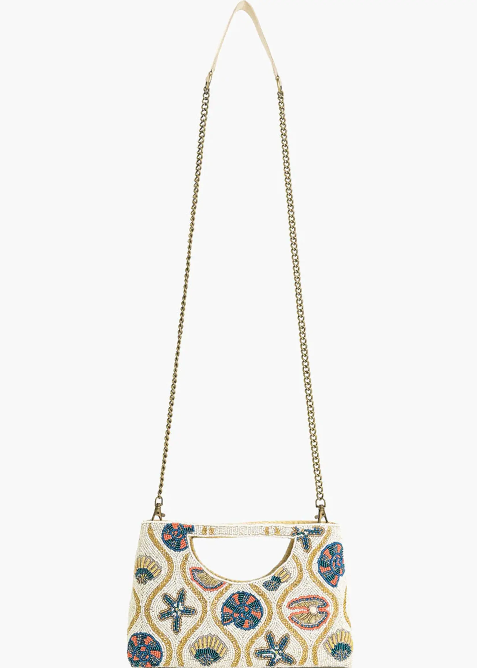 Sunlit Shore Beaded Clutch Bag