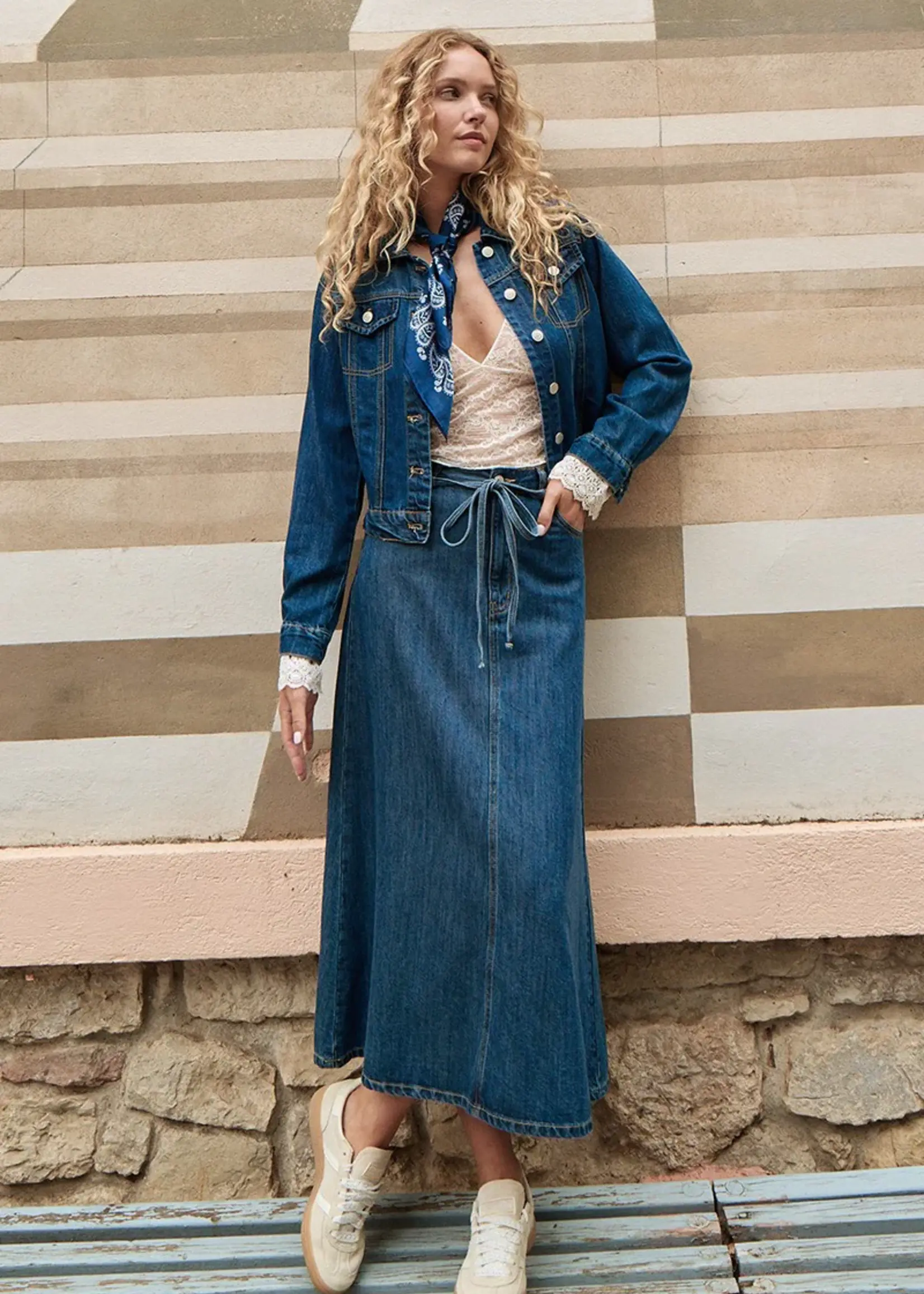 Denim Maxi with Tie