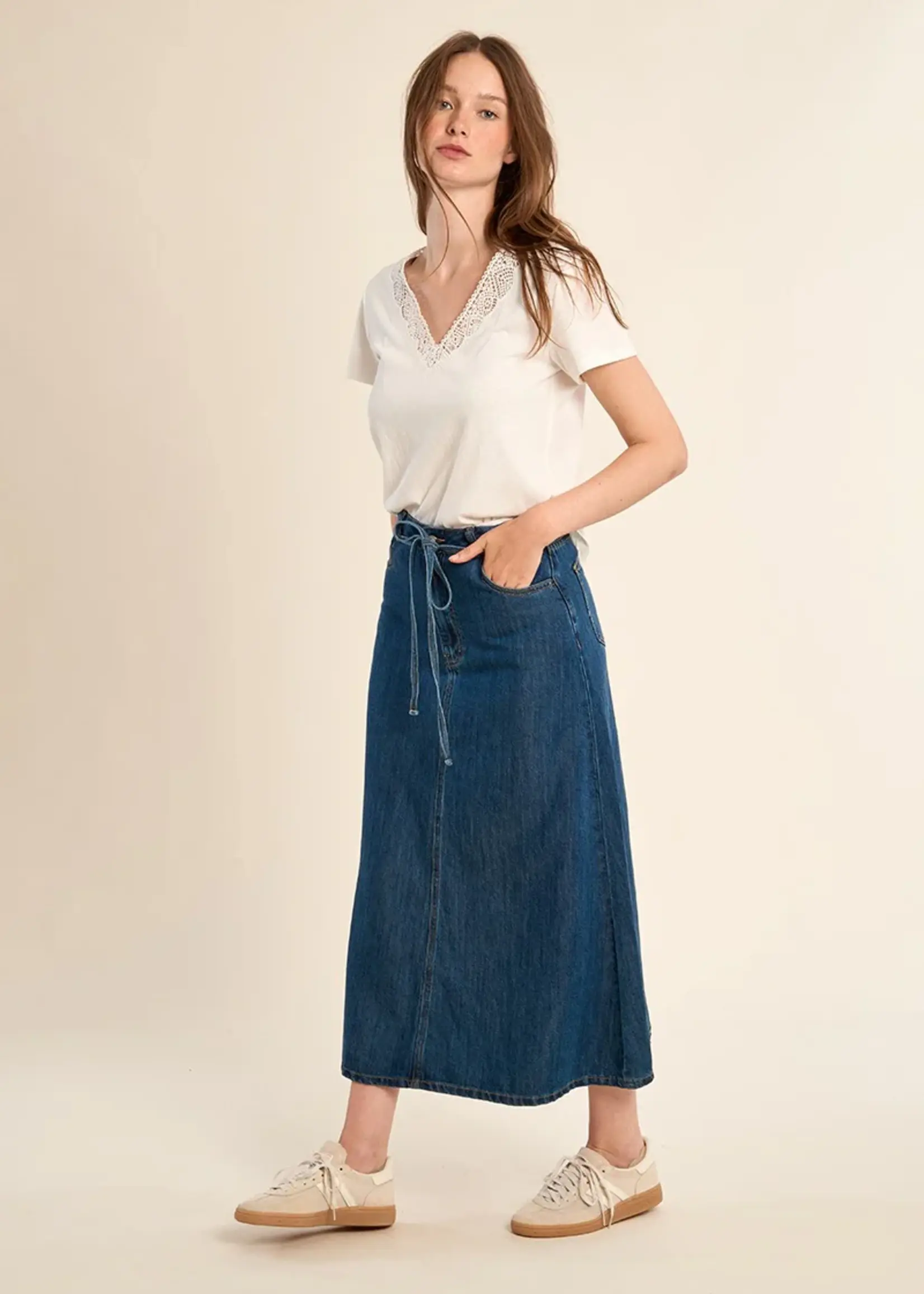 Denim Maxi with Tie