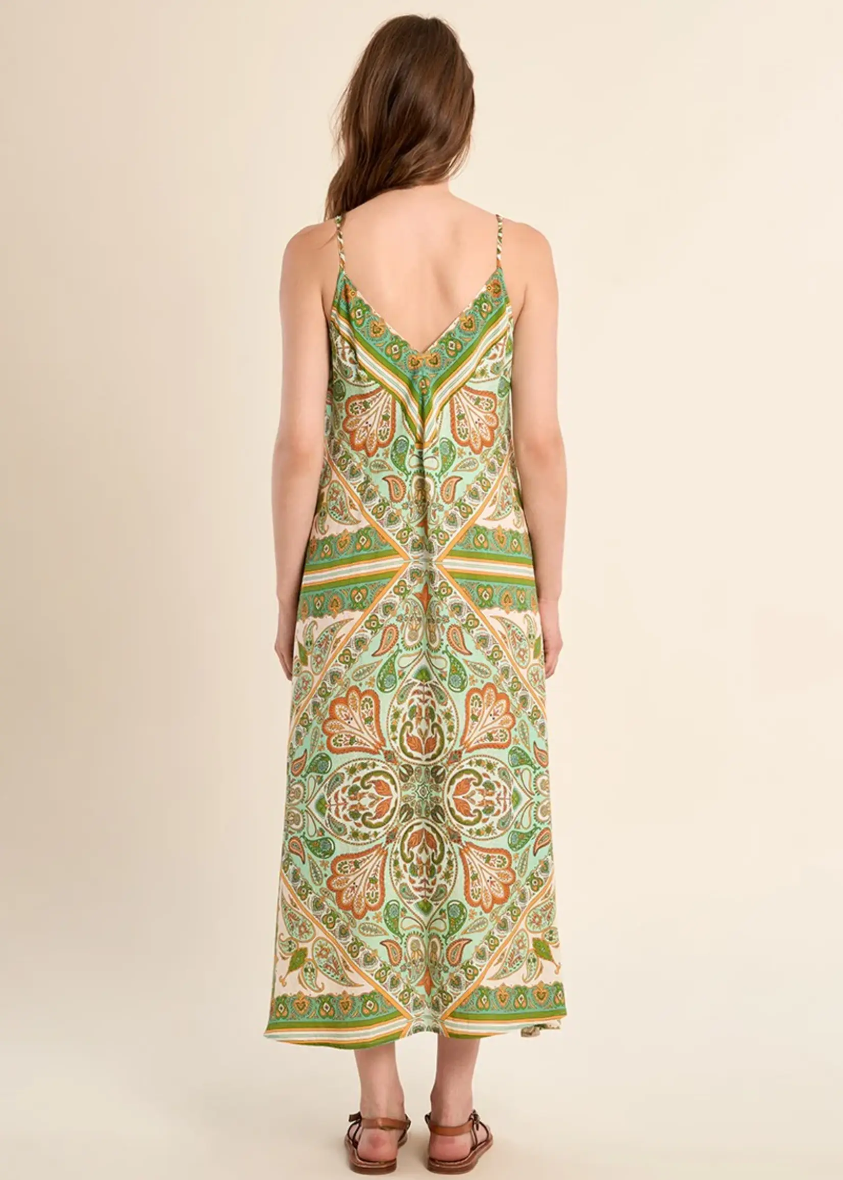 Flowy Patterned  Midi Dress