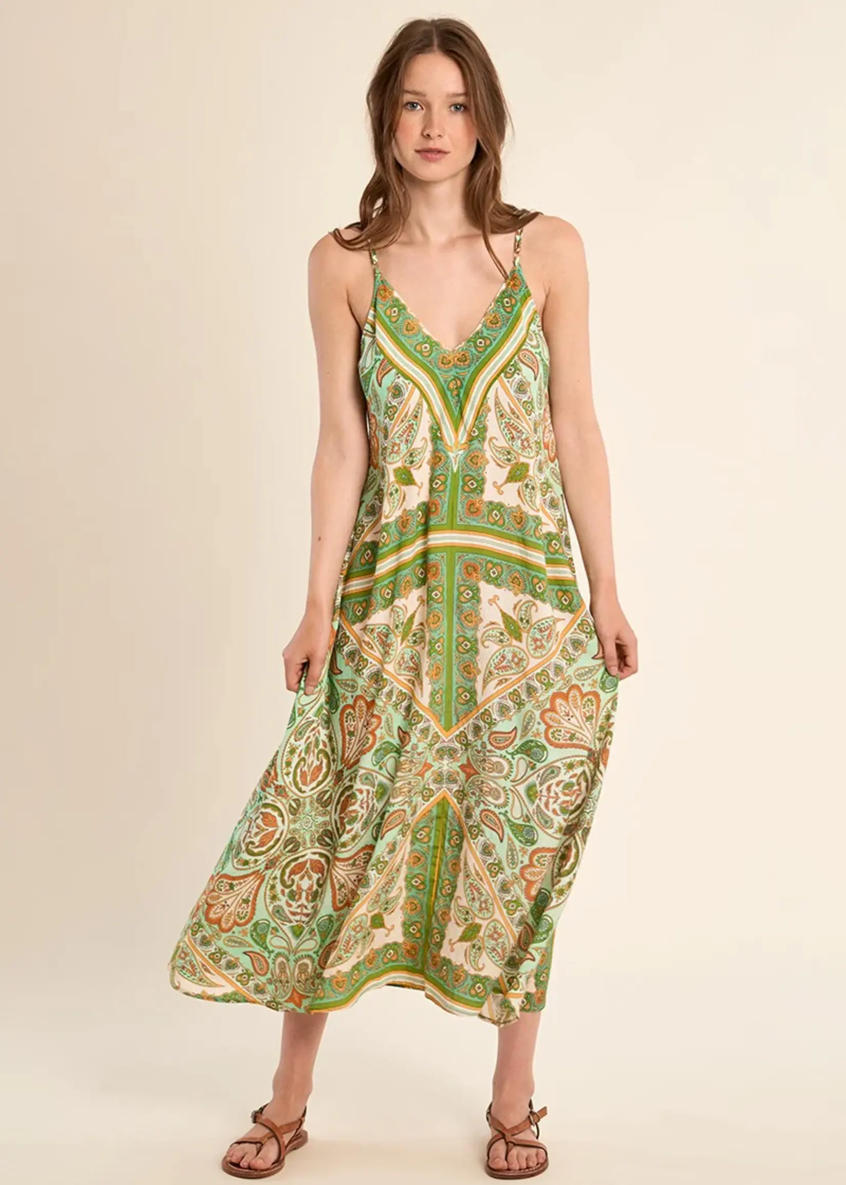 Flowy Patterned  Midi Dress