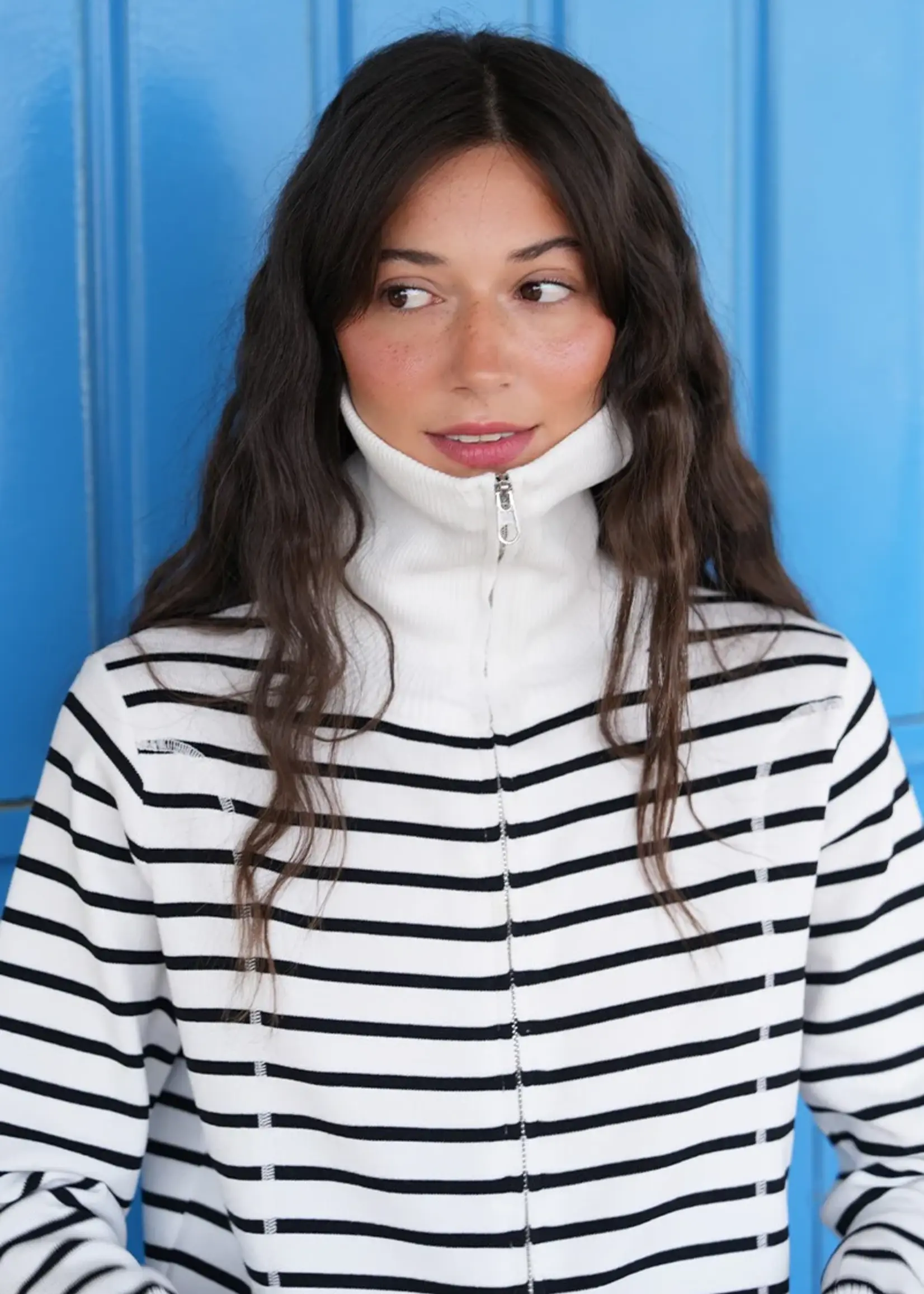 Striped Double-zip Vest