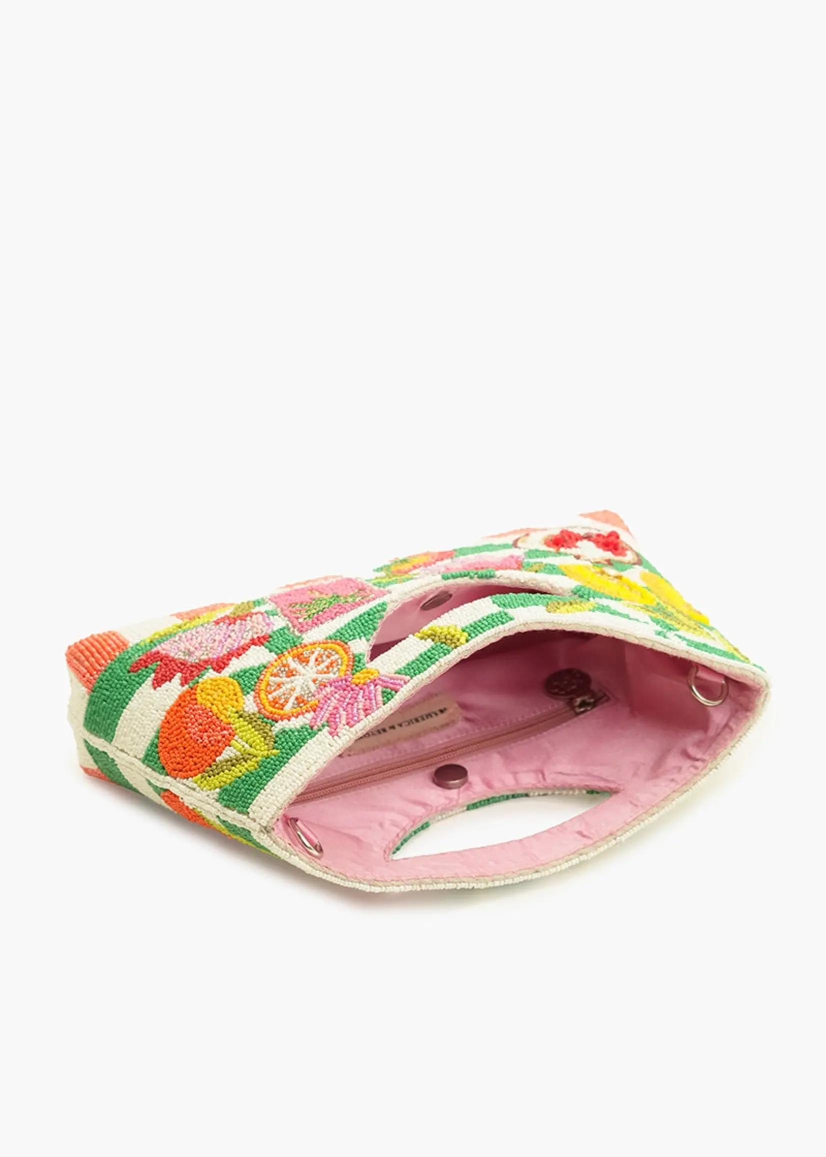 Mediterranean Lemon Pomegranate Beaded Handheld Tote