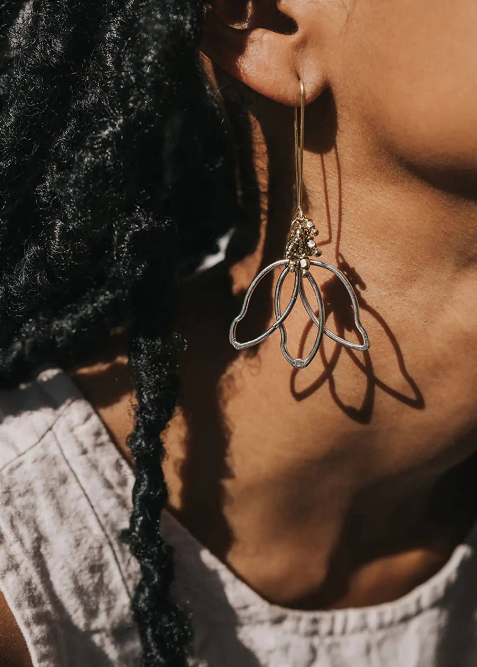 Kairavani Lotus Petal Drop Earrings