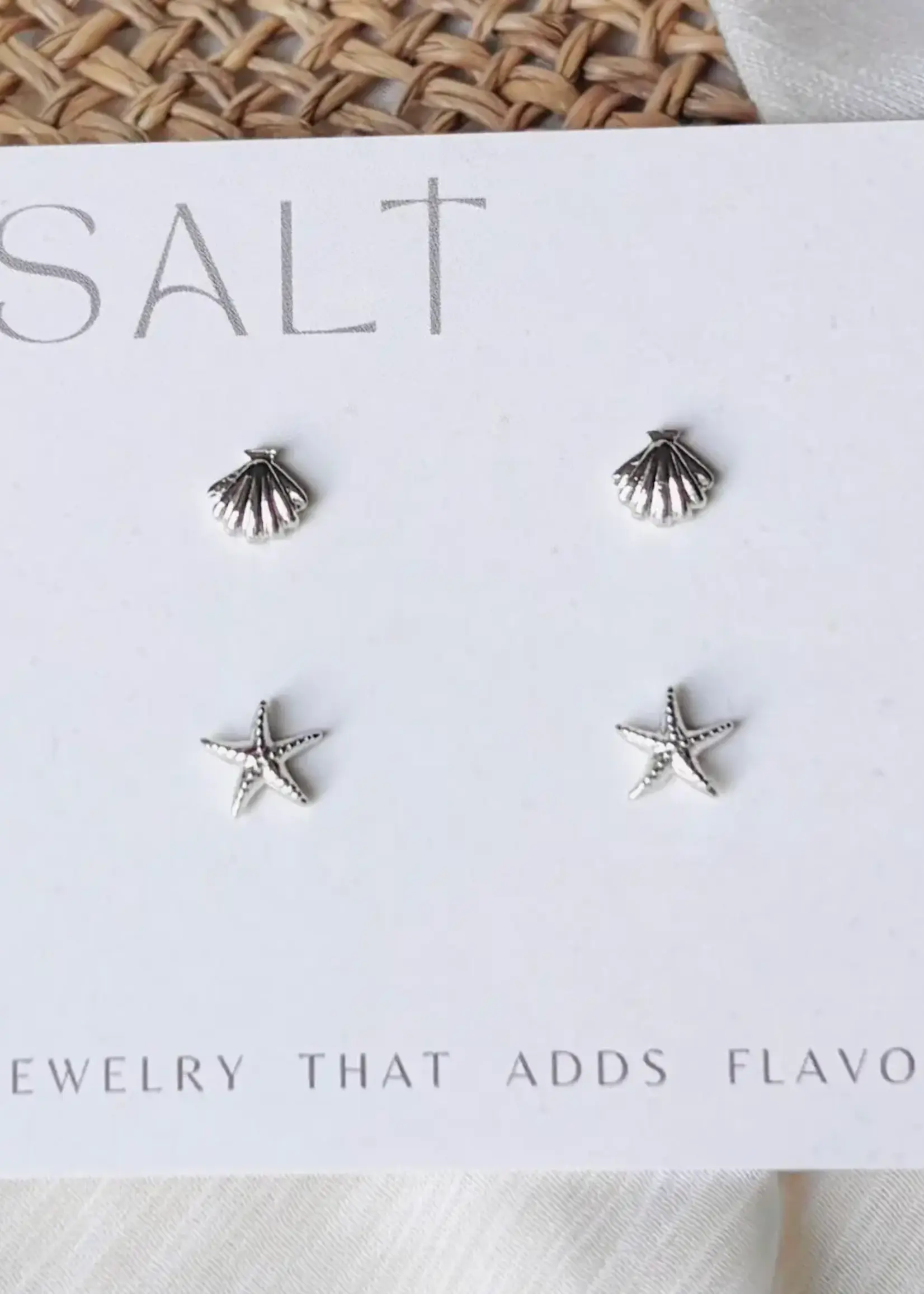 Coastal Stud Sets | Silver | Seashell & Starfish Earrings