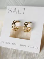 Criss-Cross Hoop Earrings | 18k Gold | Stud Post Hoops