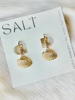 Scallop Seashell Huggie Hoops | 18k Gold | Beachy Jewelry