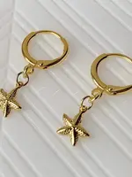 Starfish Huggie Hoops│14k Yellow Gold│Coastal Jewelry