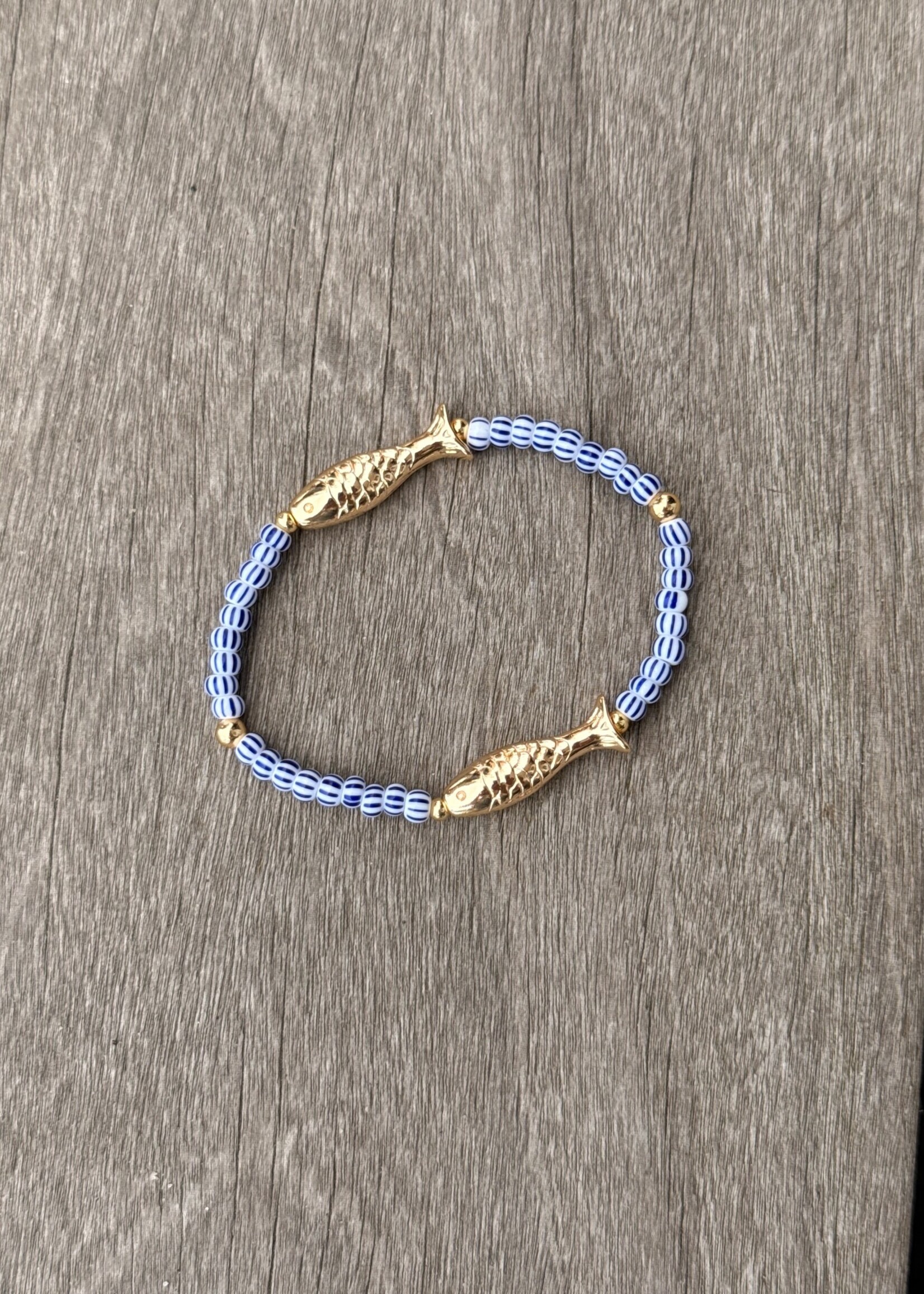 Double Fish Stripe Bracelet Gold