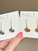 Scallop Shell Drop Earrings | Long Hook | Coastal Style