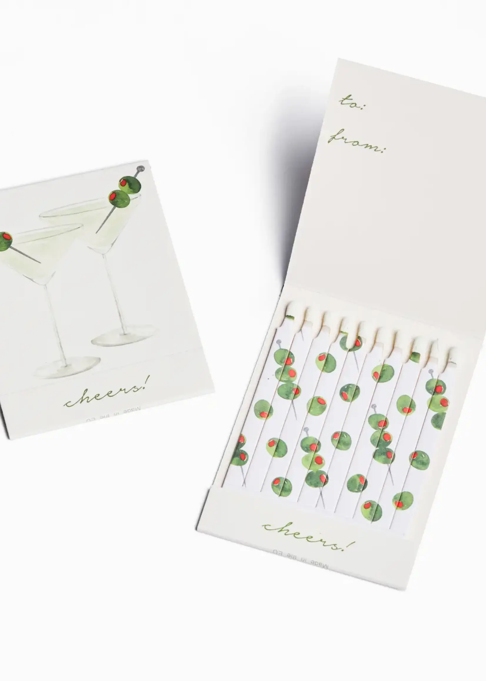 Cheers Martini Match Card® | Candle Matches