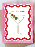 Olive You Martini Card | Valentine Love Friendship