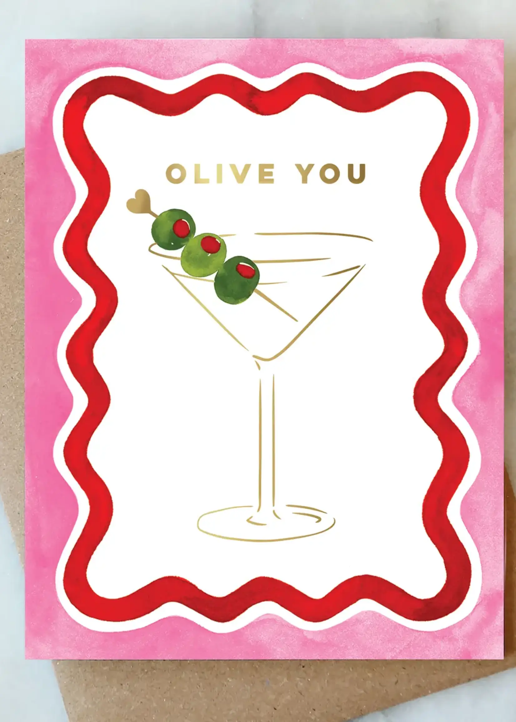 Olive You Martini Card | Valentine Love Friendship
