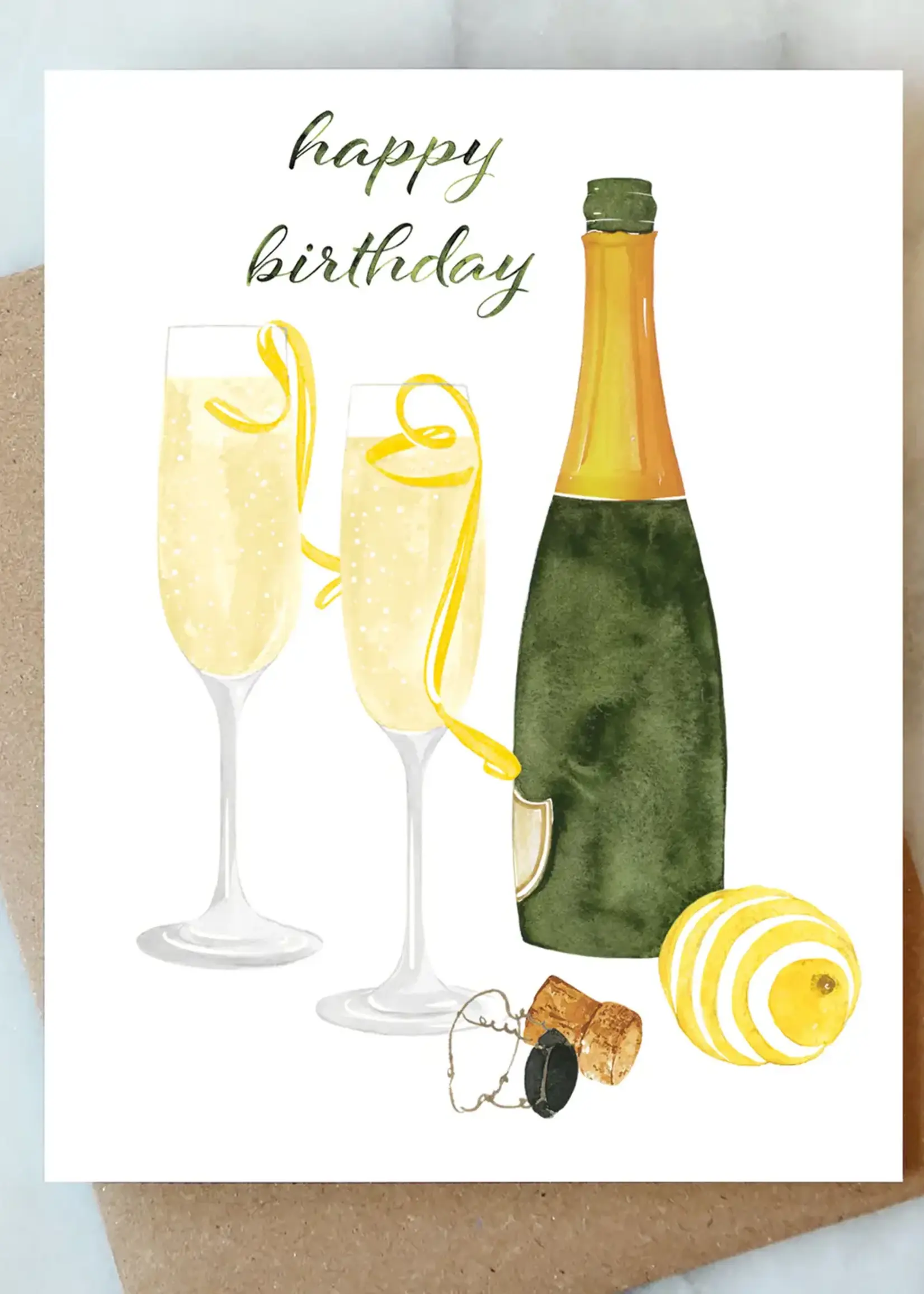 French 75 Champagne Birthday Card Greeting Card