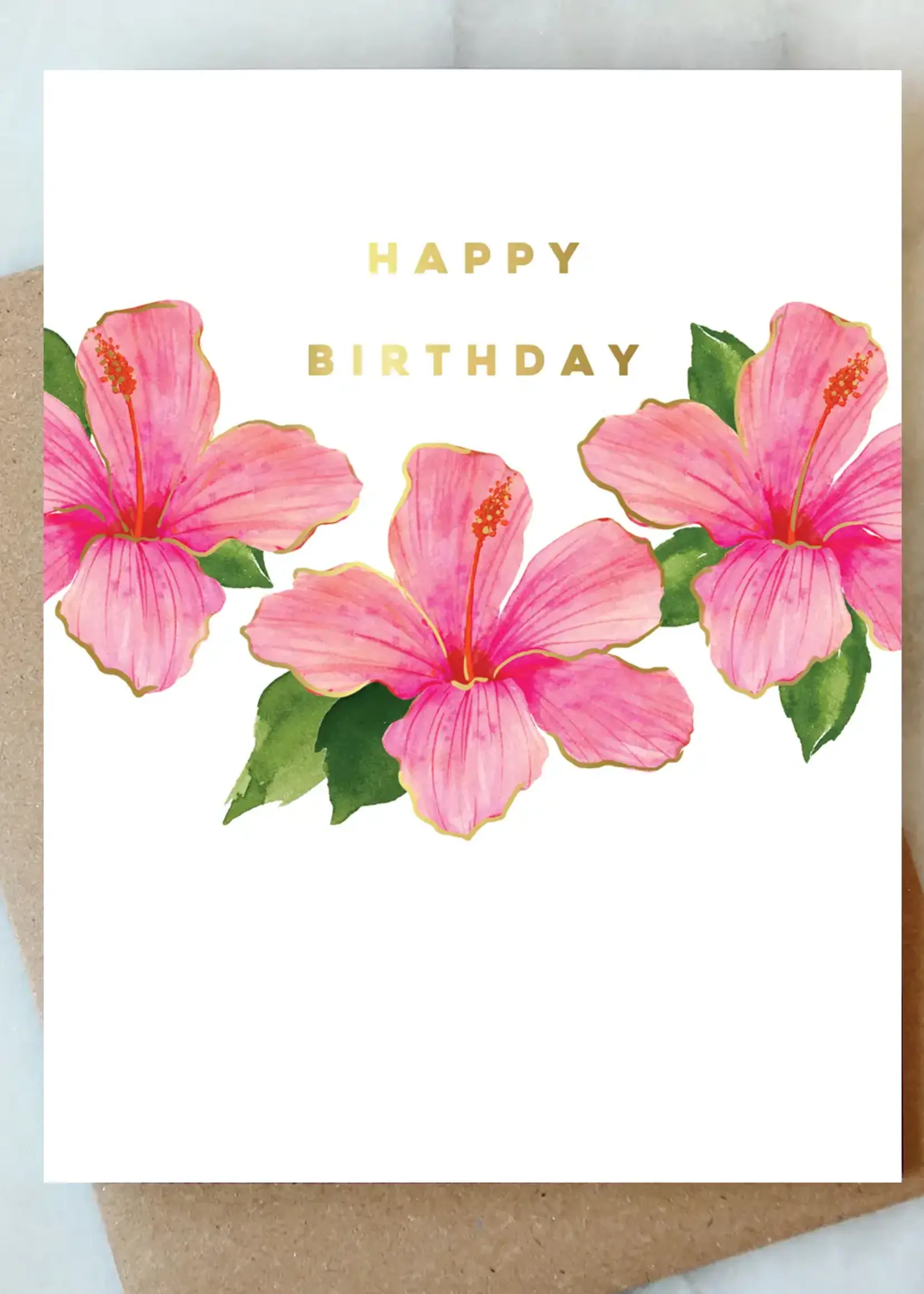 Hibiscus Birthday Greeting Card