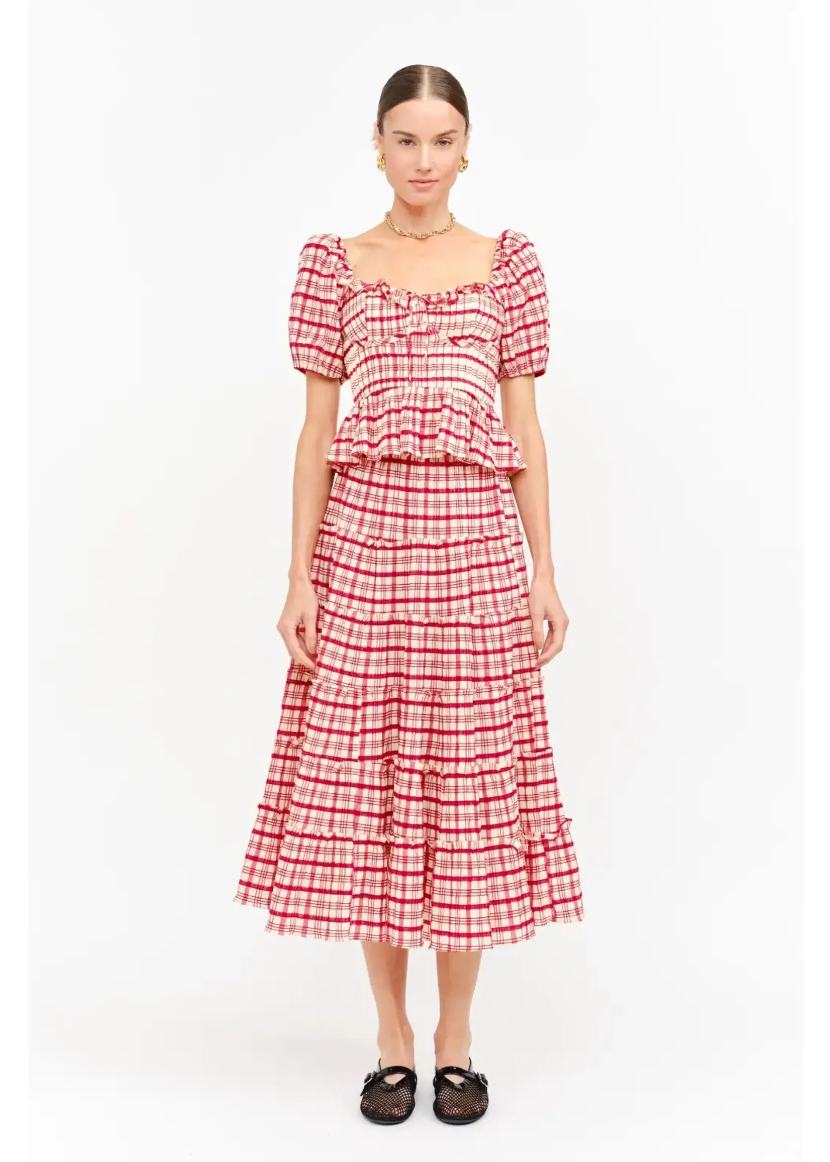 Clemence Plaid Blouse