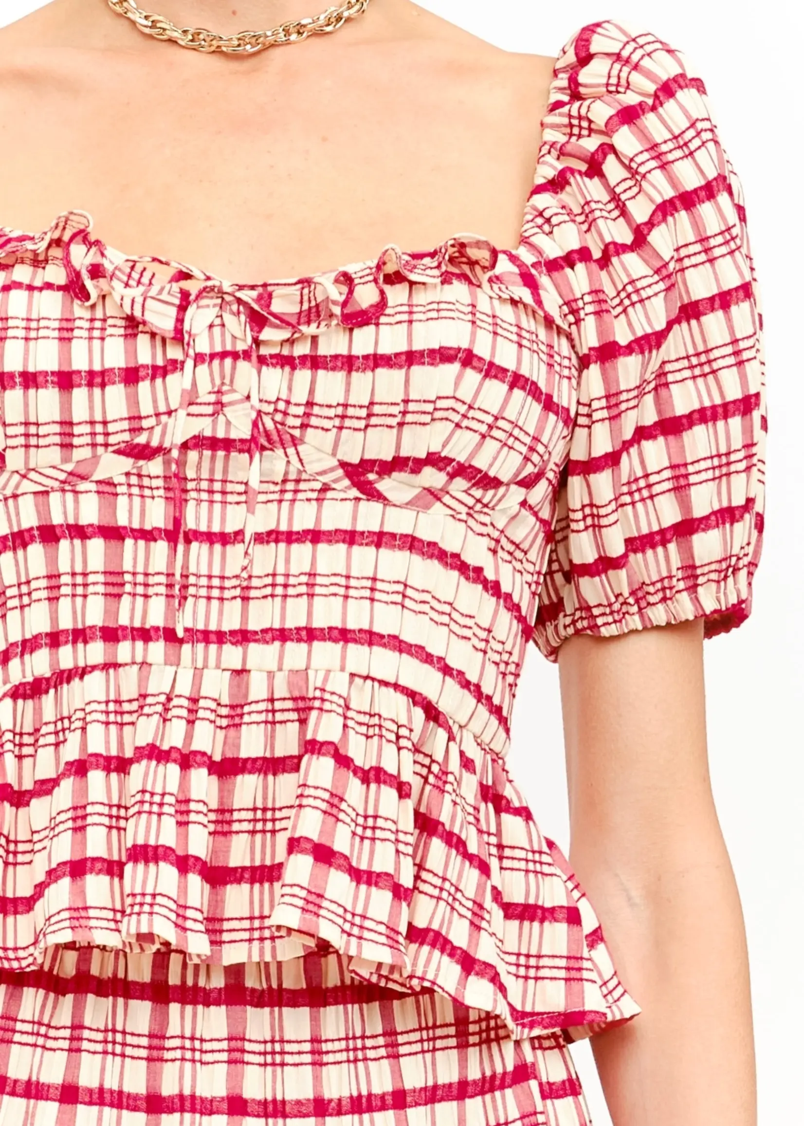 Clemence Plaid Blouse