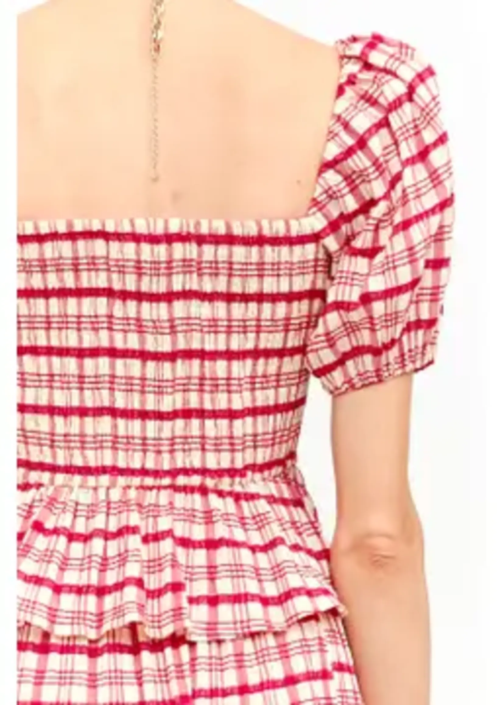 Clemence Plaid Blouse
