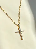 Statement Crystal Cross Necklace | Diamond Cross Necklace