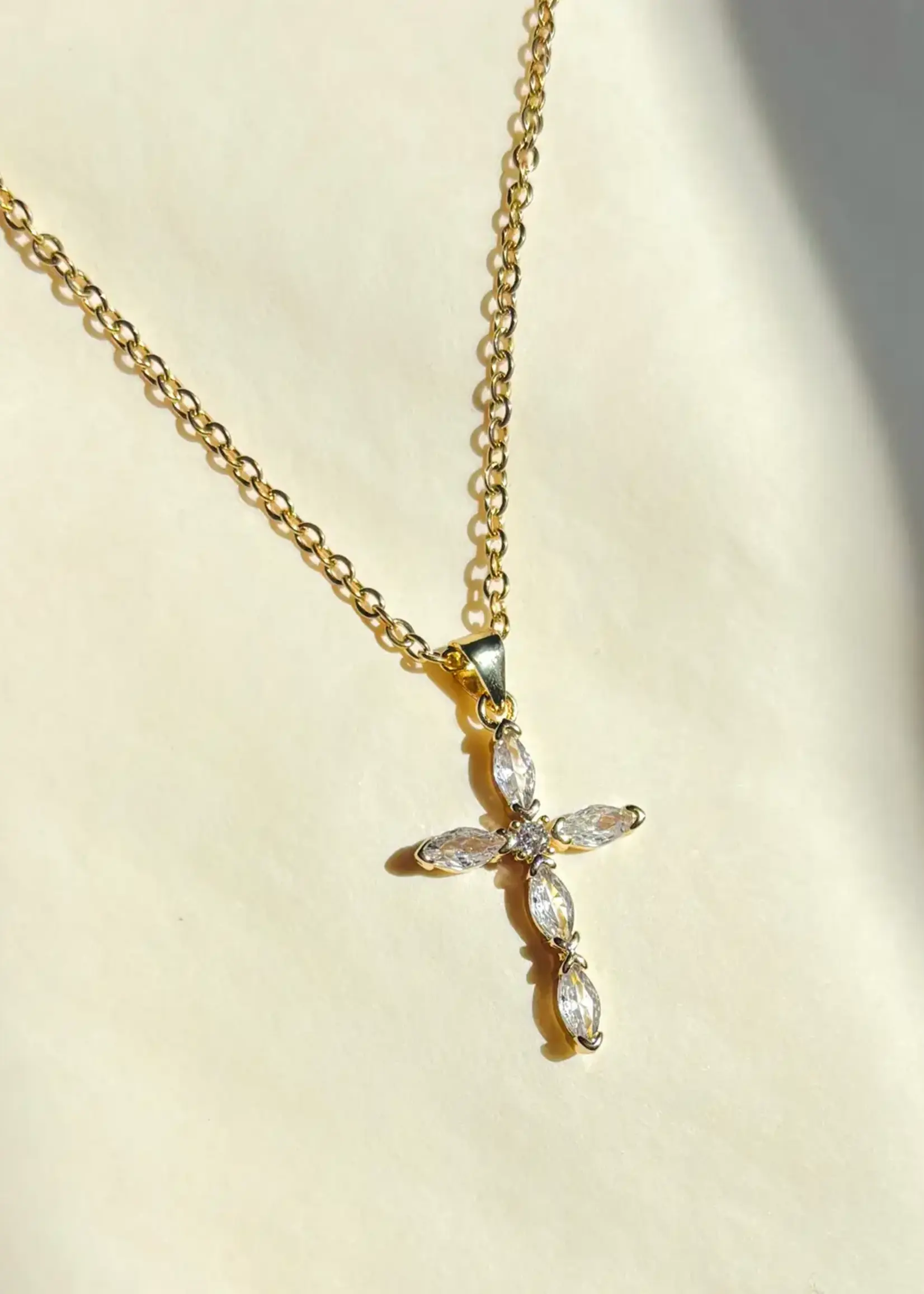 Statement Crystal Cross Necklace | Diamond Cross Necklace