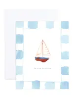 Braeden Watercolor Sailboat Captain Greeting Card