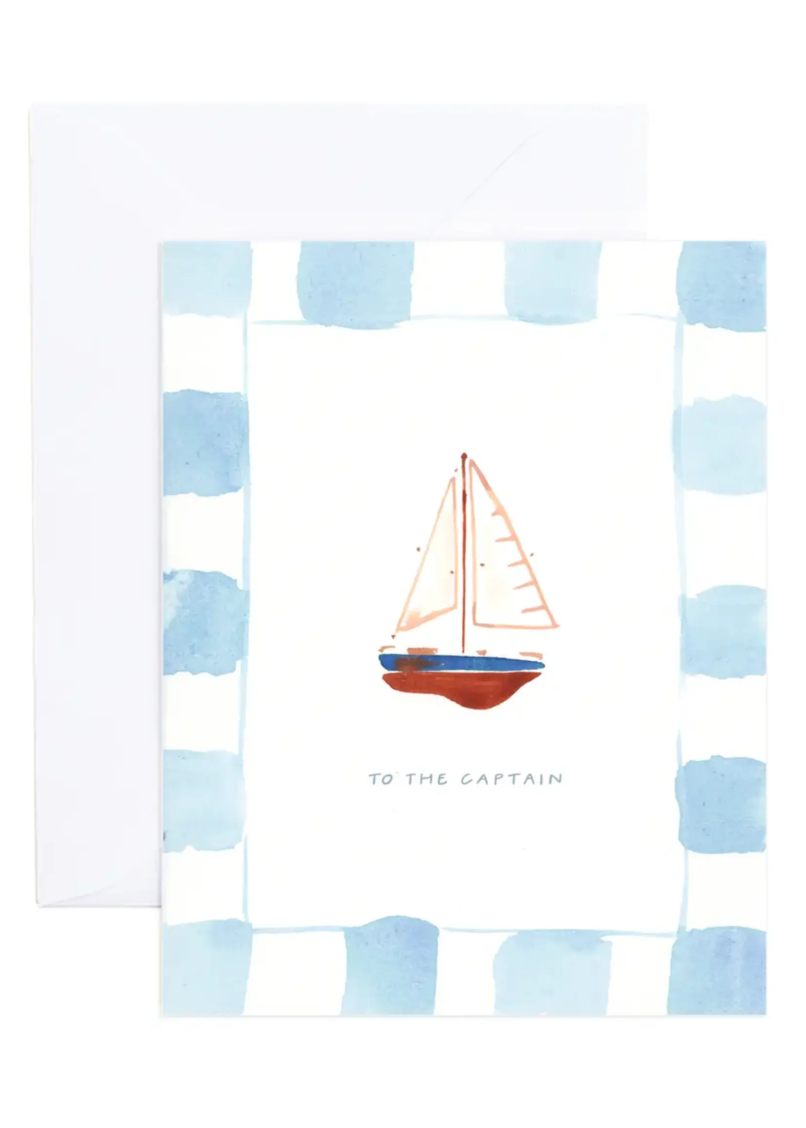 Braeden Watercolor Sailboat Captain Greeting Card