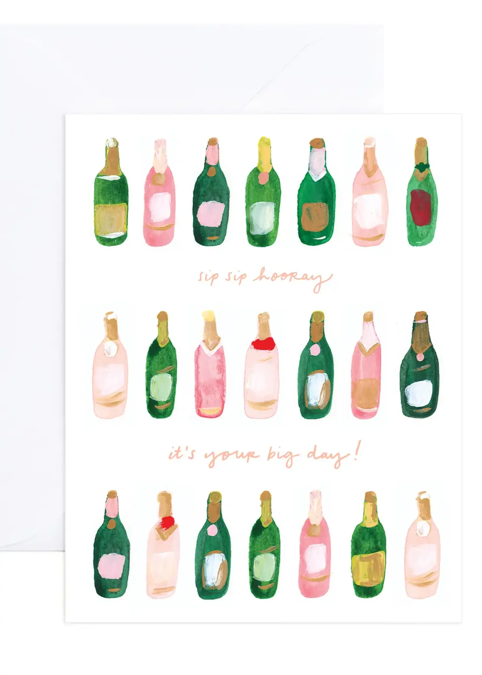 Zoey Watercolor Champagne Celebration Card