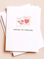 Cheers To Forever — Snail Mail Stamp Pun Wedding Card